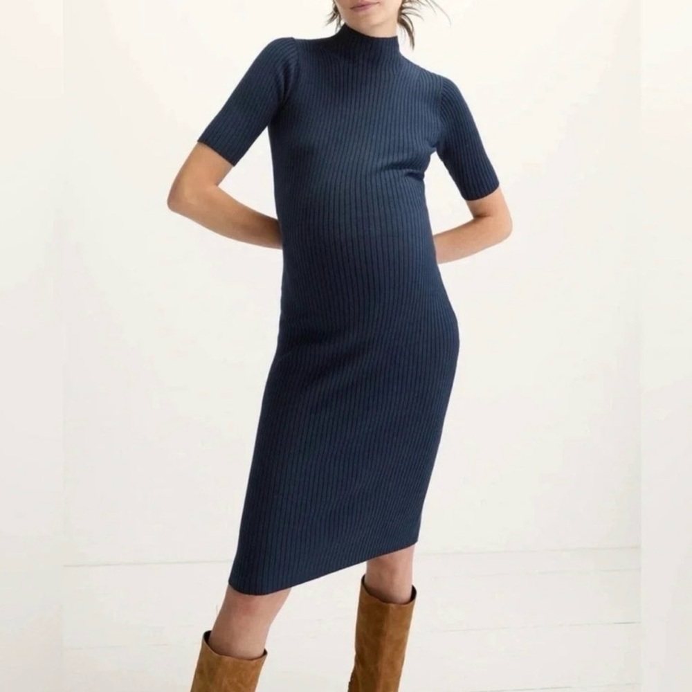 Hatch Merino Wool blend maternity sweater dress navy blue size: 0 / XS